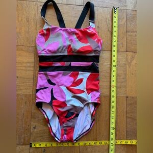 Nike Women's One Piece Swimsuit - Red, Pink, Black